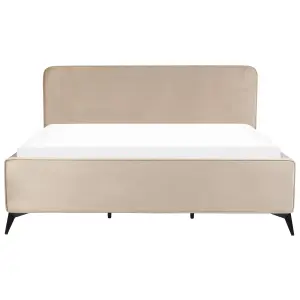 Velvet EU Super King Size Bed Taupe VALOGNES