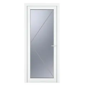 Upvc Single Door White / Left Hand/Inswing / 209cm H x 89cm W x 7cm D