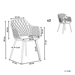 Set of 2 Dining Chairs NASHUA II Black