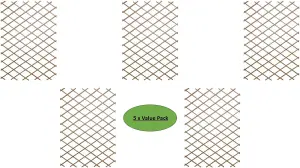 Expanding Garden Trellis, Tan, 180 x 30cm (6ft x 1ft) Pack of 5