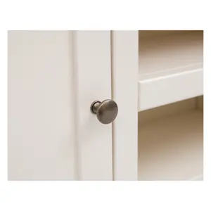 Trevi Off White 2 Door TV Cabinet Brass Knob