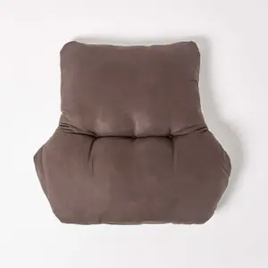 Homescapes Chocolate Faux Suede Back Support Cushion