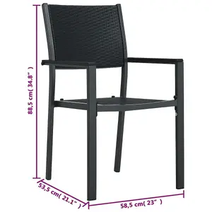 Berkfield Garden Chairs 4 pcs Black Plastic Rattan Look