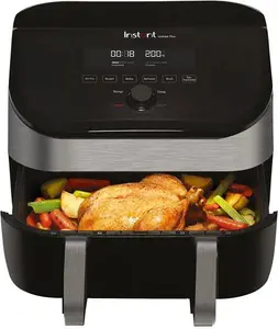 Instant Versazone Air Fryer Comes With XXL Single And Double Air Frying Clearcook Drawers Complete With 8 Smart Programmes - Air Fry, Bake, Roast,