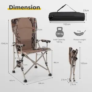 Costway Portable Folding Camping Chair Outdoor Lightweight Hunter Chair