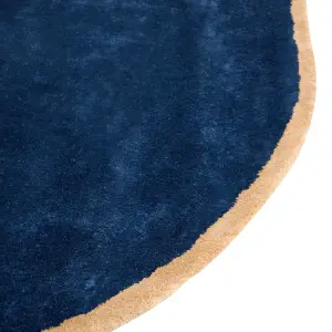 Viscose Area Rug 200 x 200 cm Navy Blue KANRACH