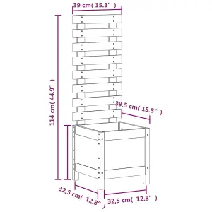 Berkfield Garden Planter with Rack 39x39.5x114 cm Solid Wood Pine