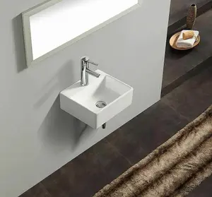 BELOFAY Ceramic Counter Top White Basin Classic Design Corner Sink with TAP, Bottle Trap & Pop-up Waste