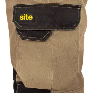 Site Coppell Tan/Black Men's Multi-pocket trousers, W32" L32"