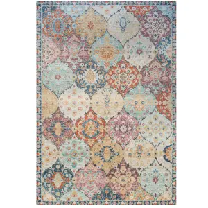 Moroccan Style Distressed Multicoloured Fireside Living Area Rug 160cm x 230cm