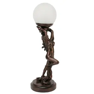 Juliana Light Lady with Scarf 2 arms up 5" Crackle Ball Shd