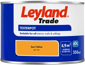 Leyland Trade Vinyl Matt Walls & Ceilings Emulsion Paint Sun Yellow (RAL 1037) 350ml Tester