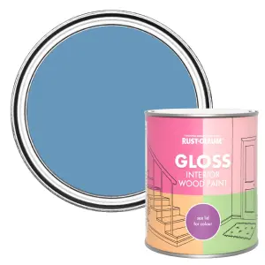 Rust-Oleum Cornflower Blue Gloss Interior Wood Paint 750ml