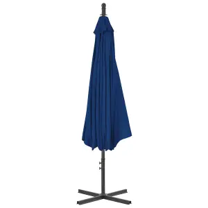 Berkfield Cantilever Umbrella with Steel Pole 300 cm Azure Blue