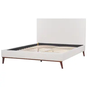 Velvet EU King Size Bed Off-White BAYONNE