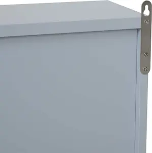 Bathroom Mirror Cabinet Wall Mounted Storage Shelf Bathroom Cupboard Double Door, Grey