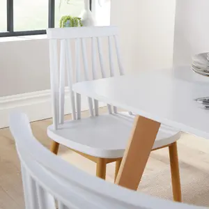 Home Source Trinity Table and 2 White  Lucy Chairs