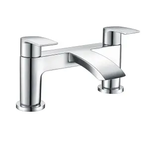 Nes Home Libra Waterfall Basin Mono Tap, Bath Filler Mixer Tap & Waste Chrome