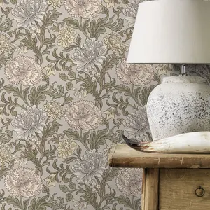 Salisbury Blossom Wallpaper Grey Rasch 553123