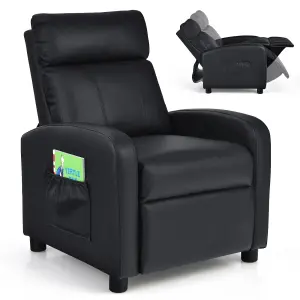 Costway Kids Recliner Chair PU Leather Ergonomic Adjustable Sofa Chair Lounge Chair