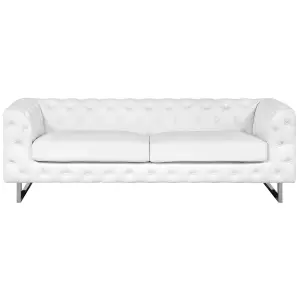 Faux Leather Sofa Set White VISSLAND