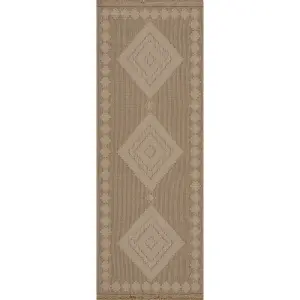 KEYURI Machine Washable Jute Boho Runner Rug 79 x 220 cm