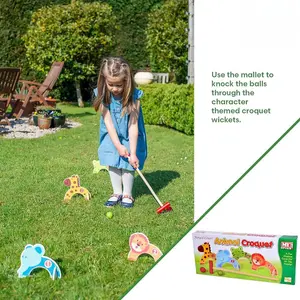 Animal Croquet Game - kids garden toys Outdoor Indoor Play Family Garden Game Early Educational Game