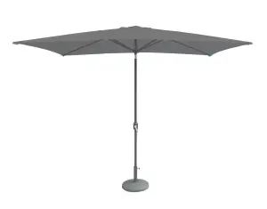 Grey 2.4x3m Crank and Tilt Parasol - Grey Pole (38mm Pole, 8 Ribs)