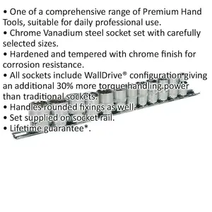 12 PACK Socket Set - 3/8" Metric Square Drive - 12 Point WallDrive High Torque