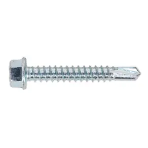 Sealey Self-Drilling Screw 5.5 x 38mm Hex Head Zinc Pack of 100 SDHX5538