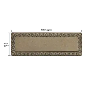 JVL Elegance Runner Mat 50 x 150 cm, Diamond Border