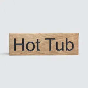 Peak Heritage Engraved Oak Sign 30cm - Hot Tub