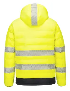 Portwest Heated Hi Viz Jacket Electric Tunnel Puffer Coat Yellow Hi Vis XL