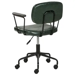 Desk Chair Faux Leather Dark Green ALGERITA