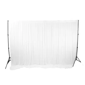 3x9 Metres Ice Silk Backdrop Photography Curtains, White