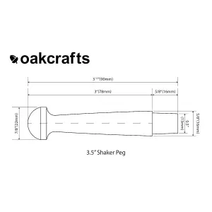 Oakcrafts - Birch Shaker Peg 3.5" - Pack of 50