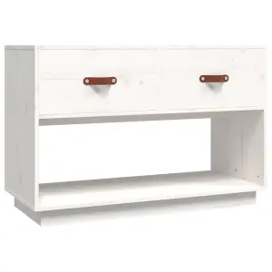 Berkfield TV Cabinet White 90x40x60 cm Solid Wood Pine