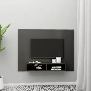 Berkfield Wall TV Cabinet High Gloss Grey 135x23.5x90 cm Engineered Wood