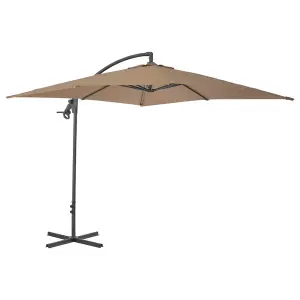 Berkfield Cantilever Umbrella with Steel Pole 250x250 cm Taupe