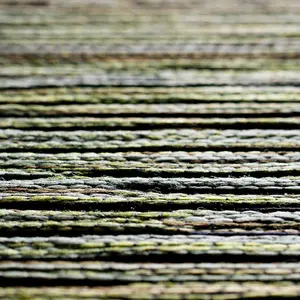 Green Outdoor Rug, Striped Stain-Resistant Rug For Patio, Deck, Garden, 5mm Modern Outdoor Area Rug-60 X 200cm (Runner)