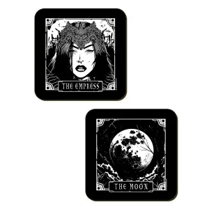 Deadly Tarot The Moon Temperance The Empress & The Star Coaster Set (Pack of 4) Black (One Size)