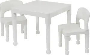 Liberty House Toys Kids Plastic Table & 2 Chairs - White