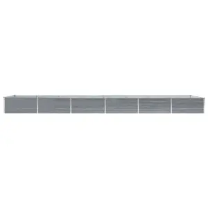 Berkfield Garden Raised Bed Galvanised Steel 600x80x45 cm Grey