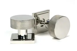 From The Anvil Polished Marine SS (316) Brompton Mortice/Rim Knob Set (Square)