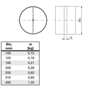 Metal In-Line Backdraught Shutter 150mm