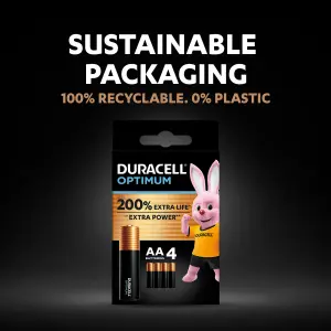 Duracell Optimum AA Batteries, Pack of 4