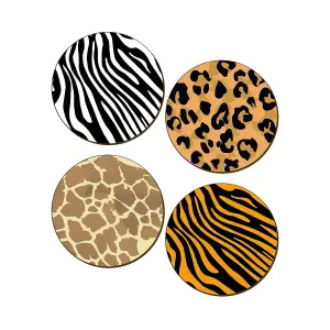 Grindstore Animal Print Coaster Set (Pack of 4) Multicoloured (One Size)