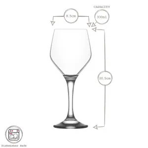 LAV Ella White Wine Glasses - 260ml - Pack of 6