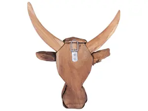 Wall Figurine BULL HEAD Light Wood