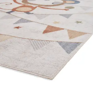 Multicolour Pictorial 40mm Thick Stain-Resistant Rug for Bedroom, Dining Room, Easy to Clean Modern Rug-120cm X 170cm